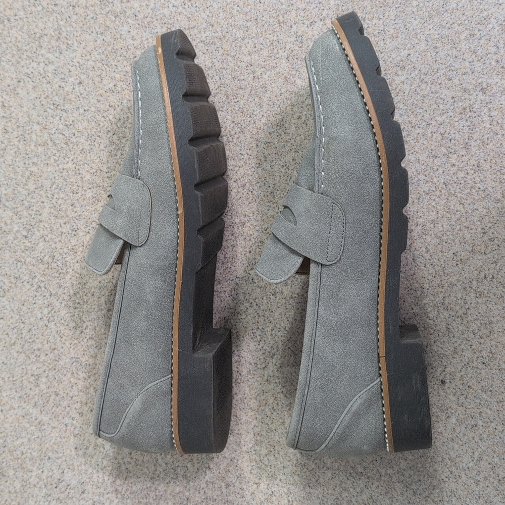 Taryn By Taryn Rose Kilroy Penny Loafer Shoes, Gray With Studs Women's 10 - Picture 7 of 13